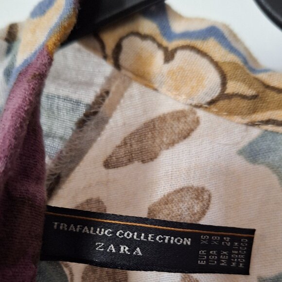 ZARA TRF, size XS, Peplum floral crop top with open back tie, 100% cotton - Picture 7 of 7